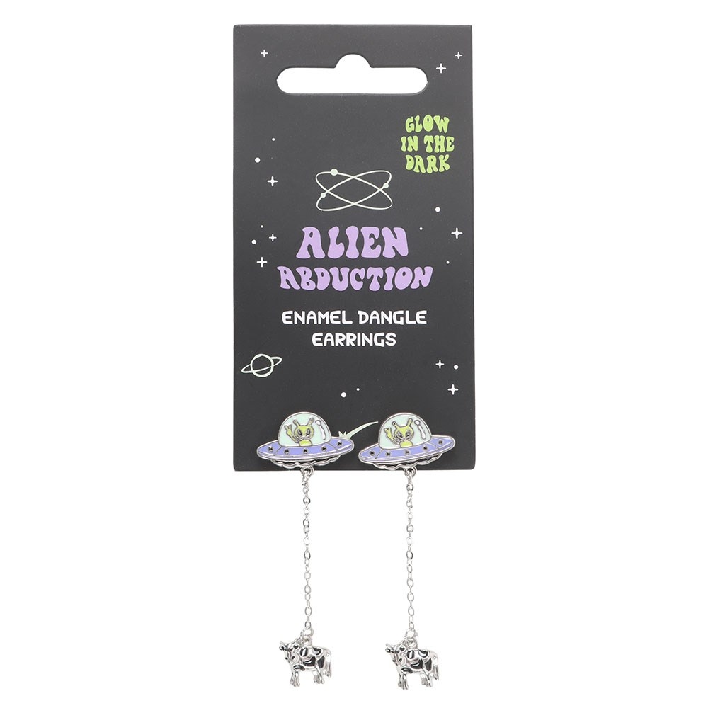 Something Different - Glow in the Dark Alien Abduction Dangle Oorbellen - Multicolours